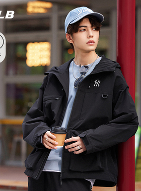 MLB官方男女情侣时尚小LOGO户外风防泼水运动外套25秋季新款WJB05