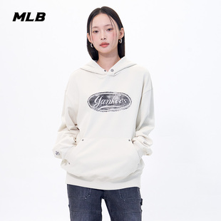 MLB官方男女情侣复古圆标运动休闲连帽卫衣25秋季 HDM06 新款