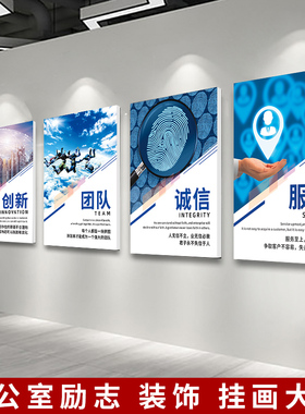 办公室装饰画企业文化墙背景字画高端公司标语会议室团队励志挂画