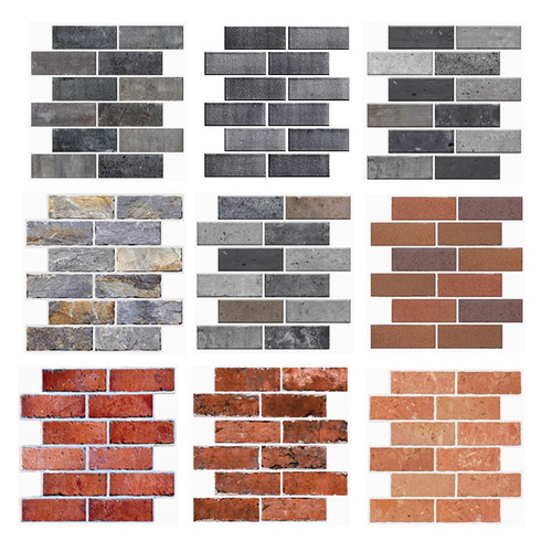 复古青砖自粘墙贴饭店烧烤店客厅背景墙墙面装饰3D立体墙裙防水贴
