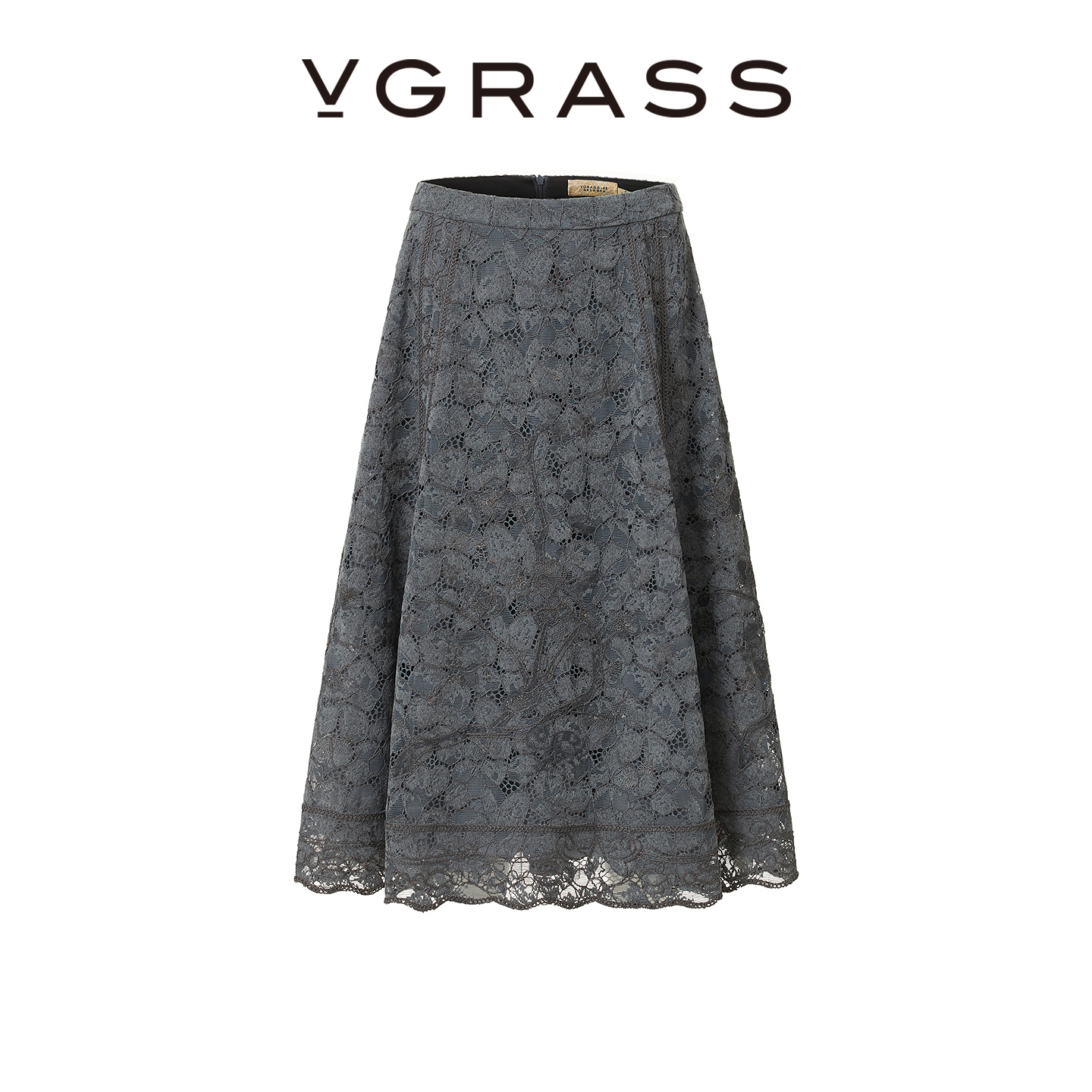 VGRASSA字复古编织蕾丝半裙