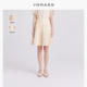 VGRASS篙级感白色重工蕾丝a字半身裙女夏季 新款 盘绳绣VSB2O21160
