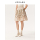 VGRASS维格娜丝夏季 定位刺绣丝棉度假穿搭显瘦女士A字半身裙 新款