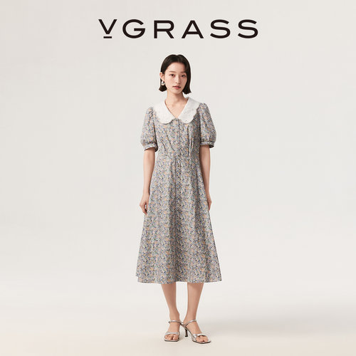 VGRASSliberty印花连衣裙