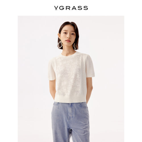组合肌理精致合身针织VGRASS