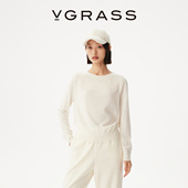 羊绒混纺含桑蚕丝云肩刺绣针织衫 新款 一片云针织 VGRASS25冬季