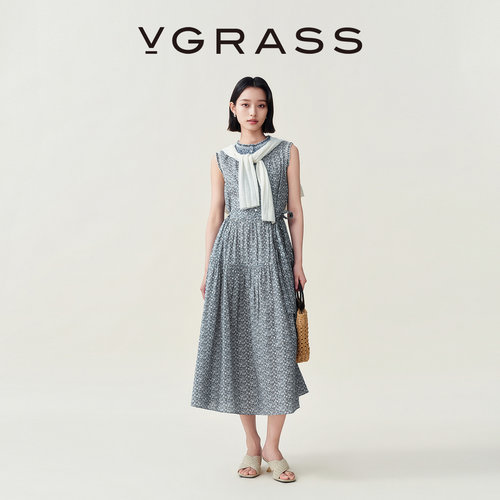VGRASSLIBERTY复古碎花无袖裙
