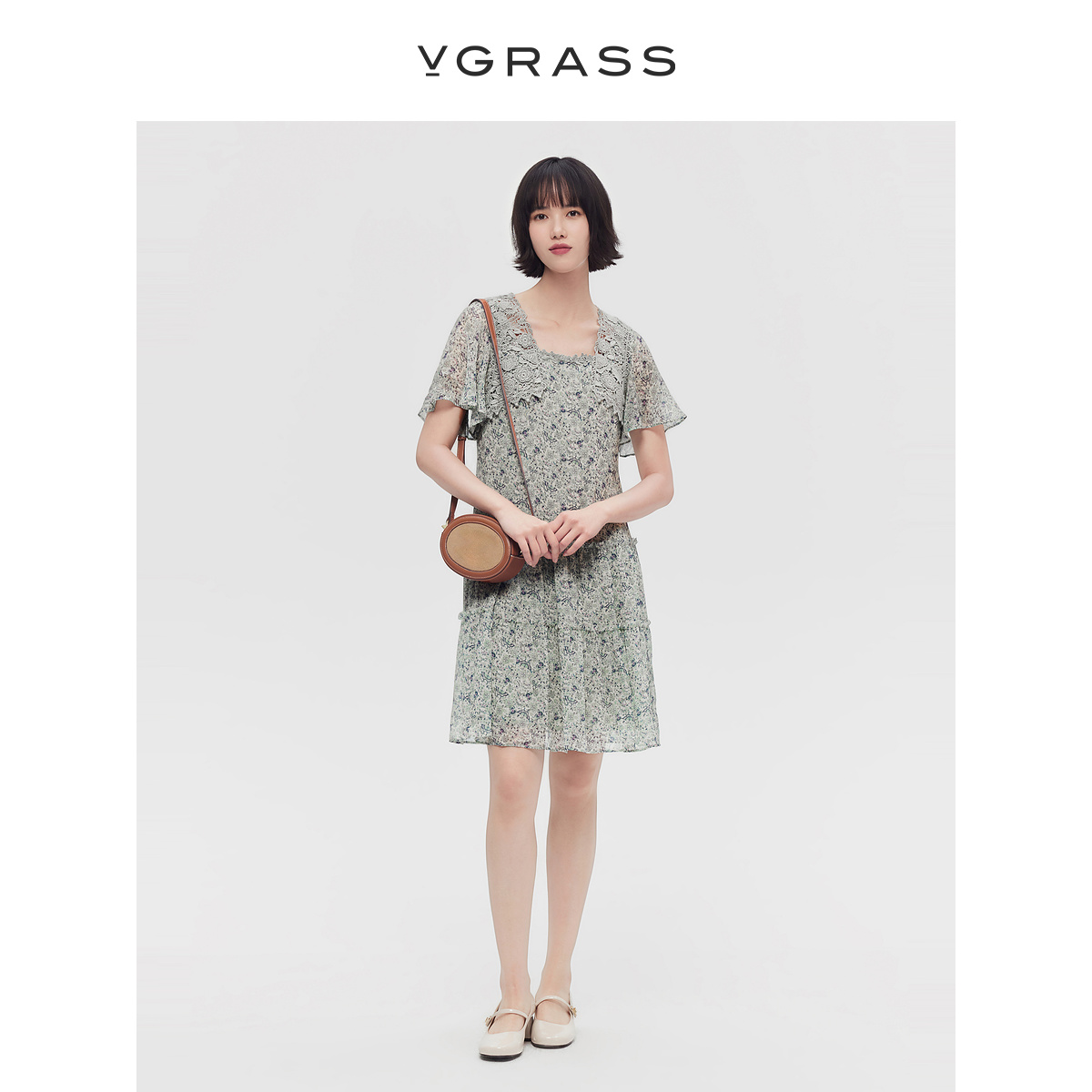 VGRASS新中式桑蚕丝连衣裙