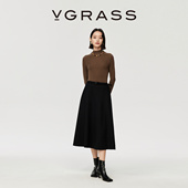 绵羊毛混纺舒适罗马布半身裙长半裙 新款 WISH系列 VGRASS25冬季