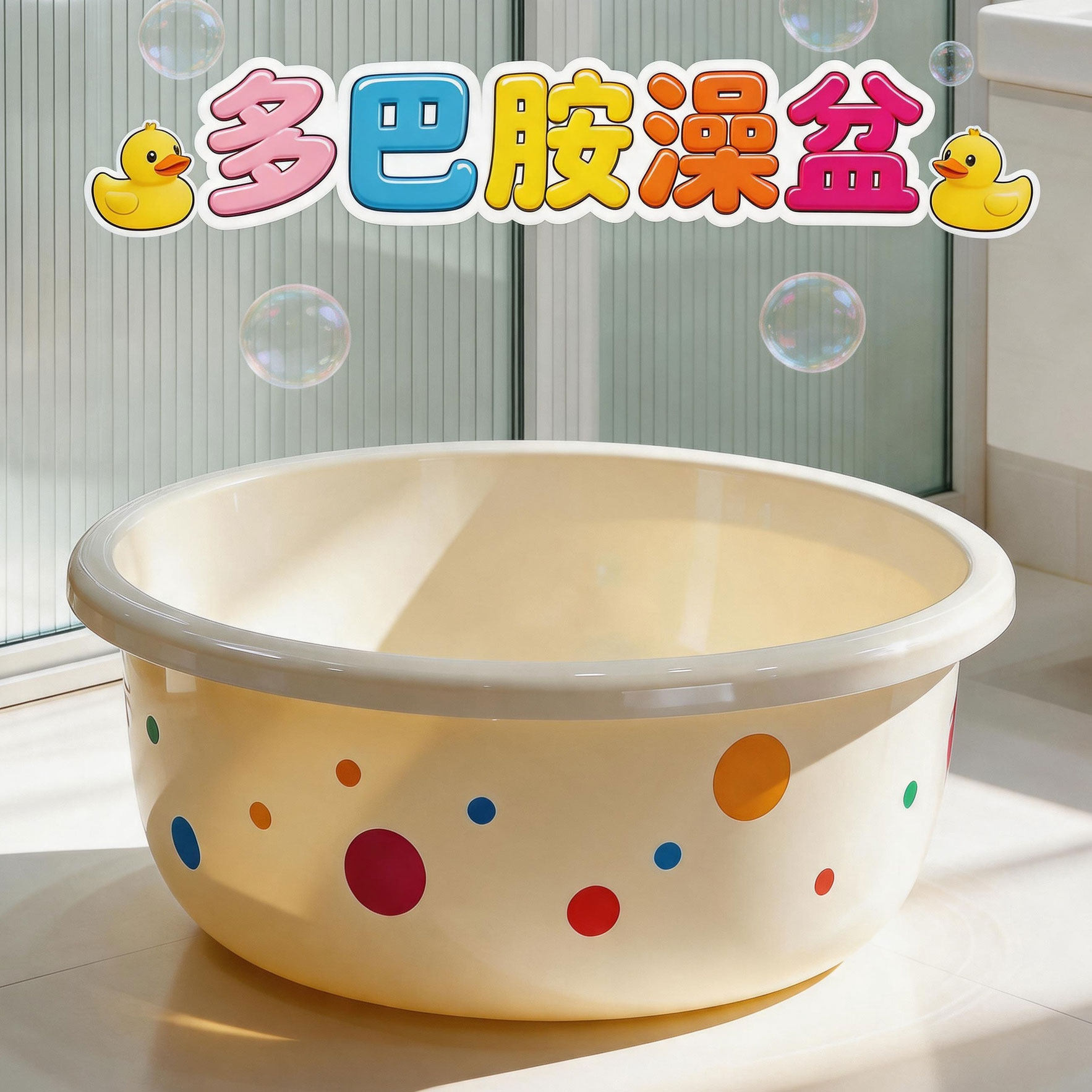 晗邦洗澡盆圆形加厚特大号卡通
