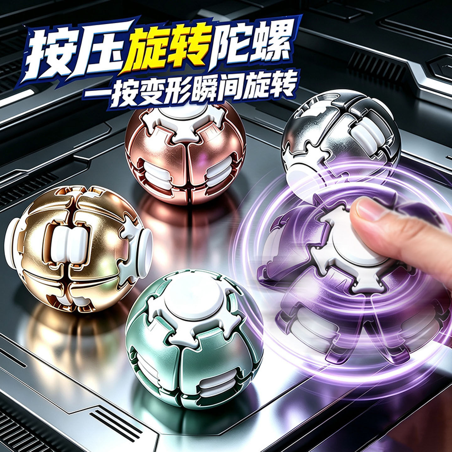小巧便携解压旋转手指陀螺玩具