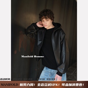 Manifold｜全牛皮重工美式 Bomber连帽拉链皮衣夹克外套 油蜡秀款