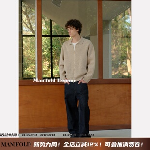 Manifold｜特细美利奴纯羊毛开衫 静奢翻领双拉链针织毛衣外套