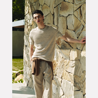 Manifold亚麻混纺老钱松弛短袖