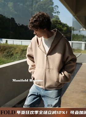 Manifold｜重工羊绒混纺cleanfit休闲双面呢毛呢连帽卫衣外套