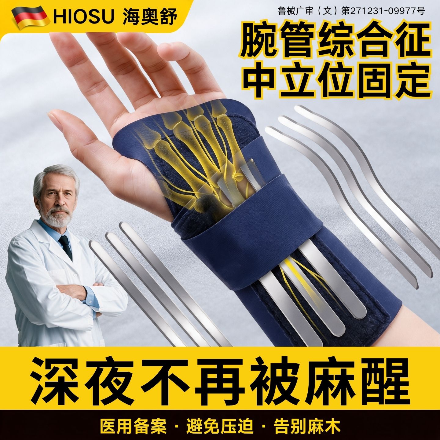 【腕管综合征专用】手麻固定护腕图片