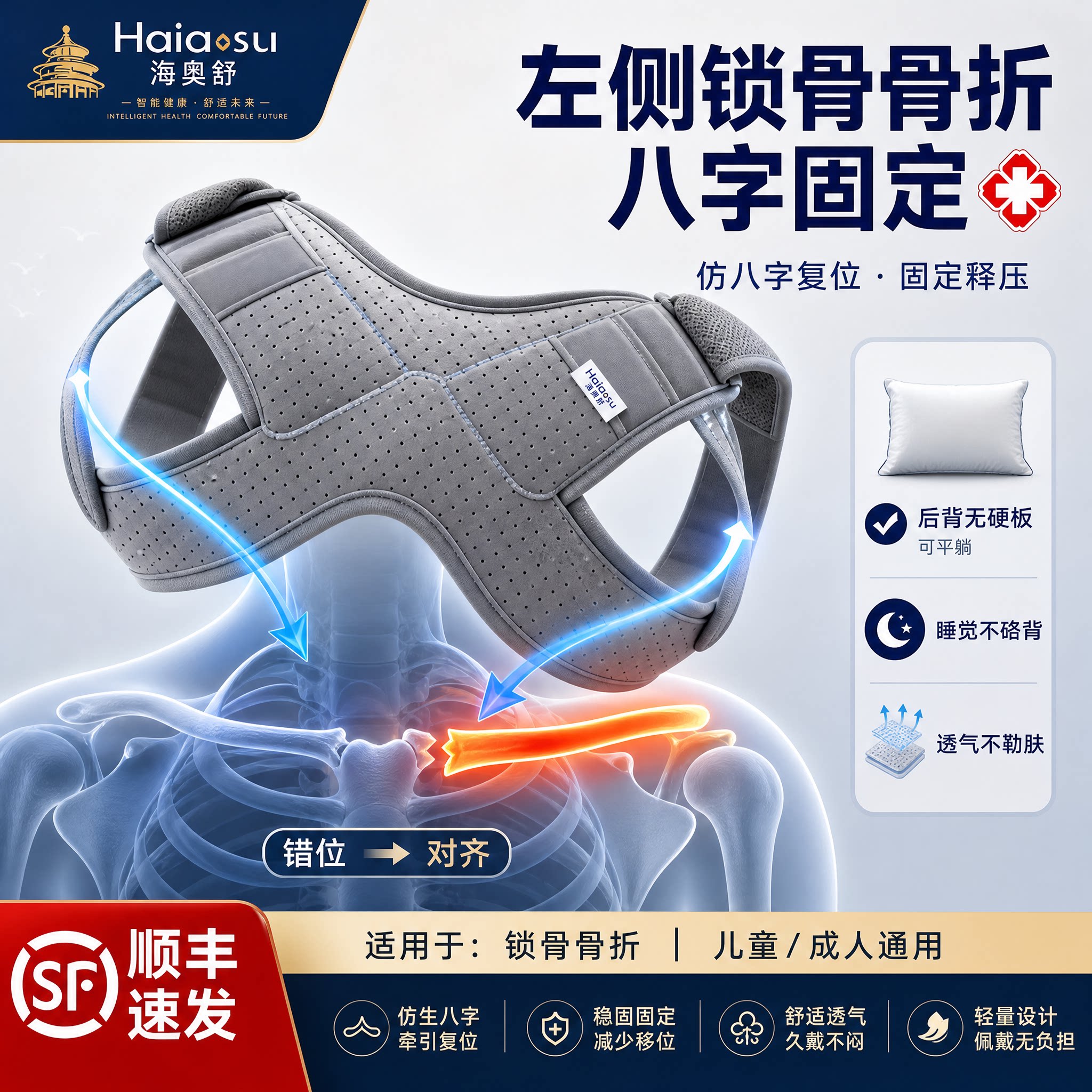 【医用固定】儿童肩胛骨折锁骨带图片