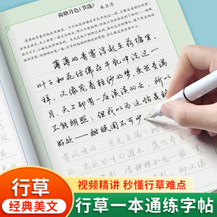 行草一本通字帖成人练字初学者零基础数字化行连笔字练字帖大学生硬笔书法钢笔临摹写字帖控笔训练笔画偏旁高频常用字描红练字本