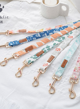 PawsHolic爪迷网红可爱印花狗牵引绳小型犬中型犬大型犬柴犬斗牛