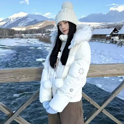 2025冬季新款刺绣雪花棉