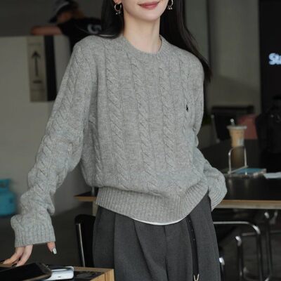 刺绣小马气质毛衣女2025