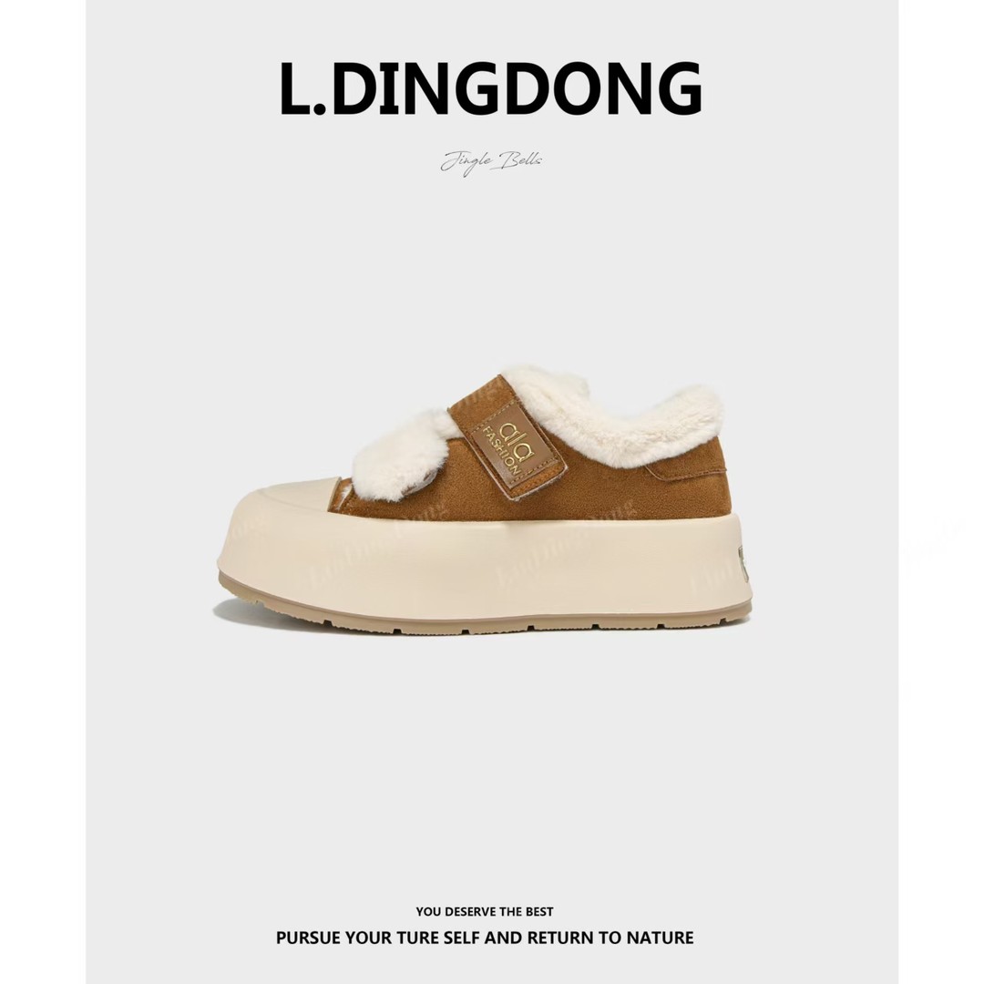 2025冬季新款潮流时尚厚底毛毛鞋