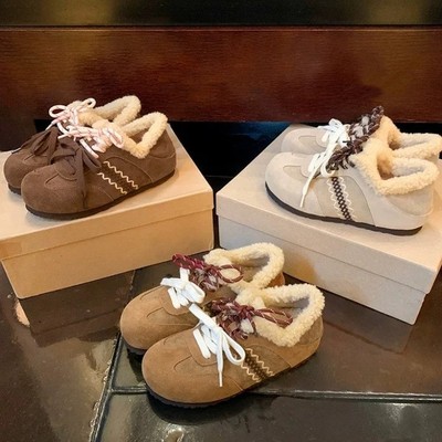 【现货发】复古内增高毛毛勃肯鞋