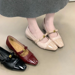 法式拼接山茶花坡跟玛丽珍鞋2026年新款气质单鞋温柔风