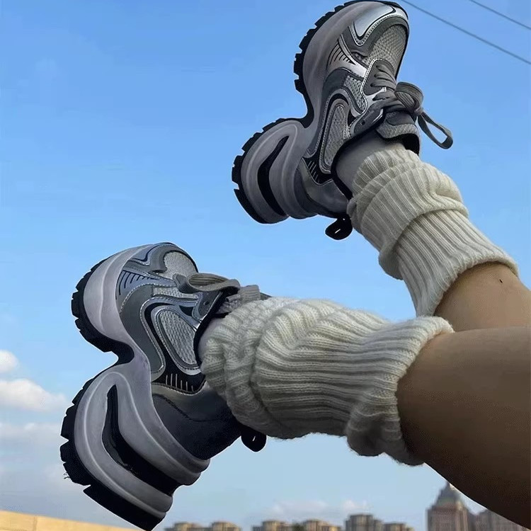 真皮版~增高7厘米老爹鞋女百搭