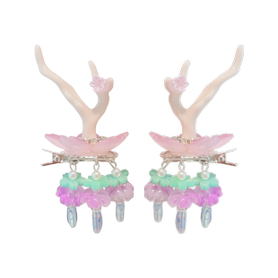 儿童古风发夹汉服配饰女童可爱龙角森系对夹步摇流苏发卡古装头饰