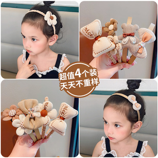 儿童发箍新款 奶咖色发卡头箍小女孩发带压发防滑前额刘海固定头饰
