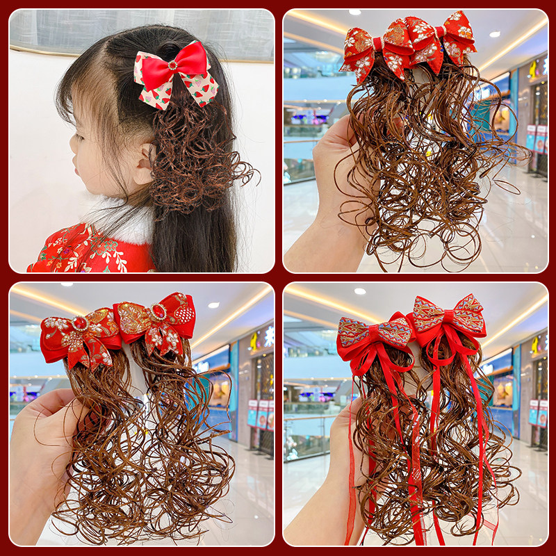 儿童过年假发发夹发饰