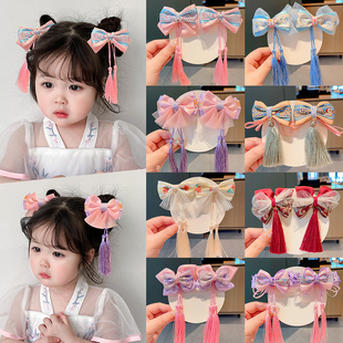 女童超仙汉服头饰蝴蝶结发卡儿童发夹宝宝公主古风发饰女孩中国风