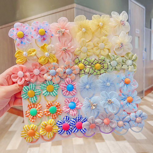 儿童花朵高弹力不伤发圈皮筋