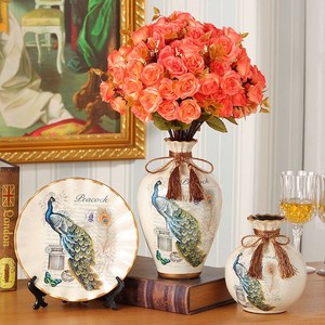 风信子花瓶陶瓷三件套摆件家居客厅电视柜创意装饰品玄关结婚礼品