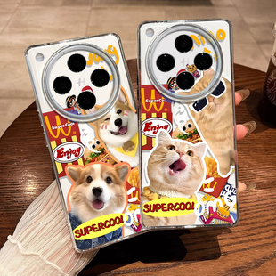 适用oppoFindX9情侣麦门m记手机壳FindX8pro卡通柯基X7可爱X6猫咪X5小狗X4镜头全包X3男女OppO软ULTRA透明