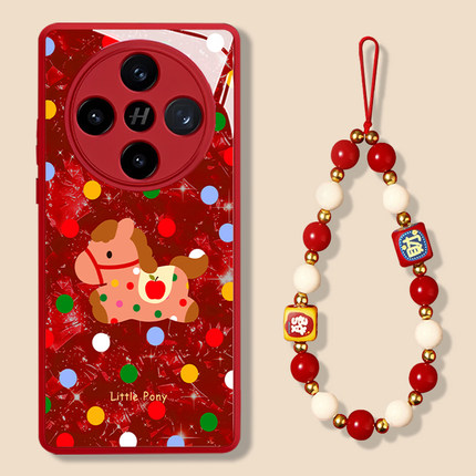 波点小马适用oppofindx9手机壳findx8Ultra高级感7pro新款6马年本命年5玻璃4红色3新年过年OPPO秋冬防摔s十+