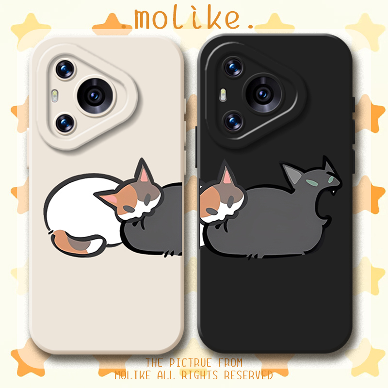 咬尾巴猫咪适用华为pura80手机壳mate70pro情侣nova14新款13小猫12荣耀400可爱300小众200/x60/50/magic8/7/6