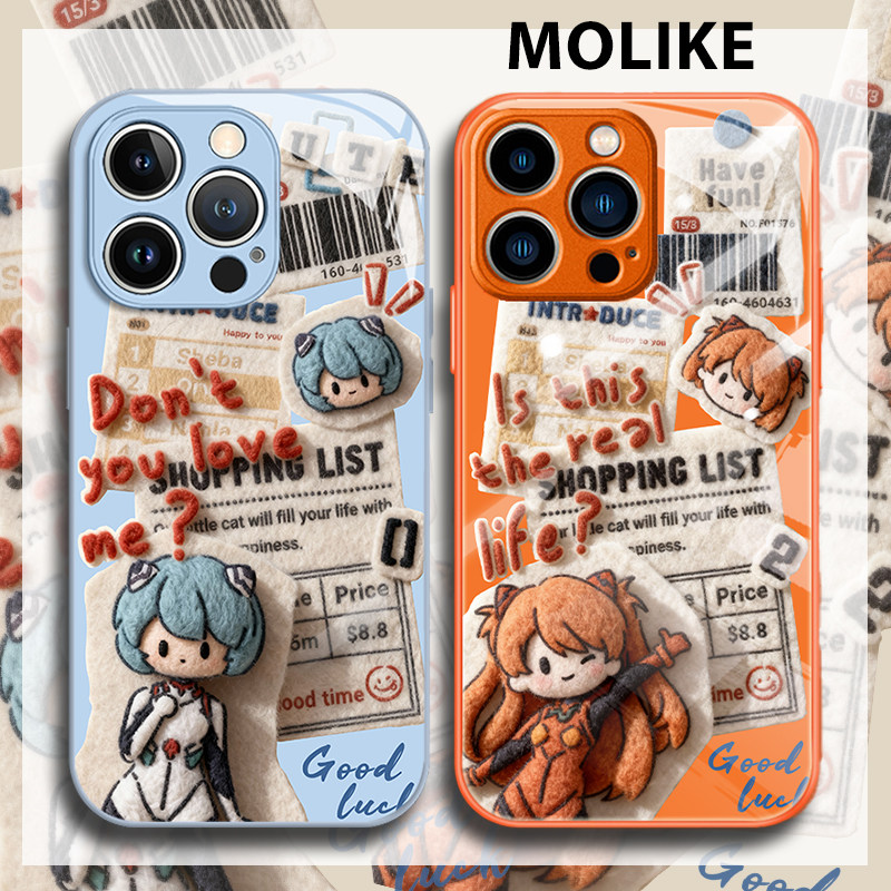 毛绒EVA明日香适用小米17promax手机壳15ultra绫波丽14新款13红米k90橙色80动漫70外壳60至尊版50/note12/11