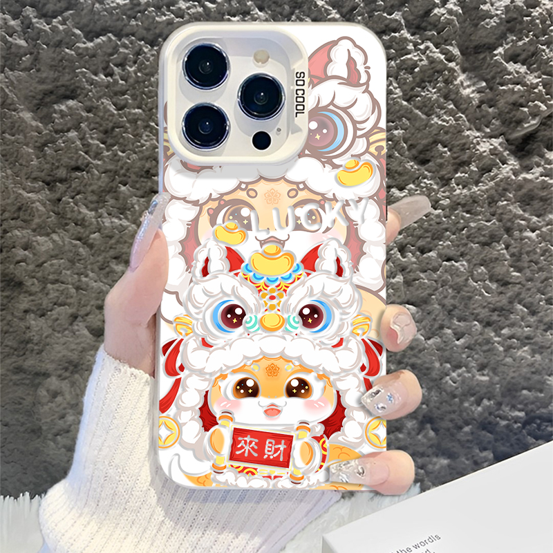 适用小米手机壳蛇年醒狮新年新款