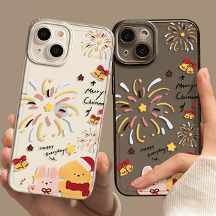 2套3v vivo 小熊兔子烟花适用iqoo15手机壳13情侣z9turbo新年12巨好看11s一加ace6新款 neo10pro透明1