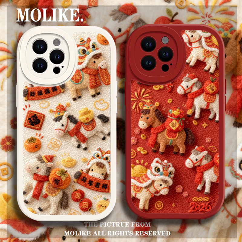 烟花马年适用iqoo15手机壳13新年z9turbo毛绒风12本命年11s一加ace5新款neo10pro秋冬1+2羊皮3v/9/8/7/6/vivo