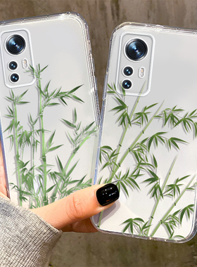 适用小米17promax手机壳15新款13ultra竹林14透明13竹子红米note12绿色k80简约70古风60竹叶40/11/10S新中式