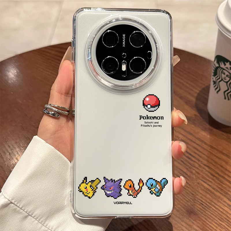 像素宝可梦适用华为mate70pro手机壳mate50皮卡丘耿鬼40e透明全包mt30荣耀X60GT新款magic7男6外壳5保护套4+