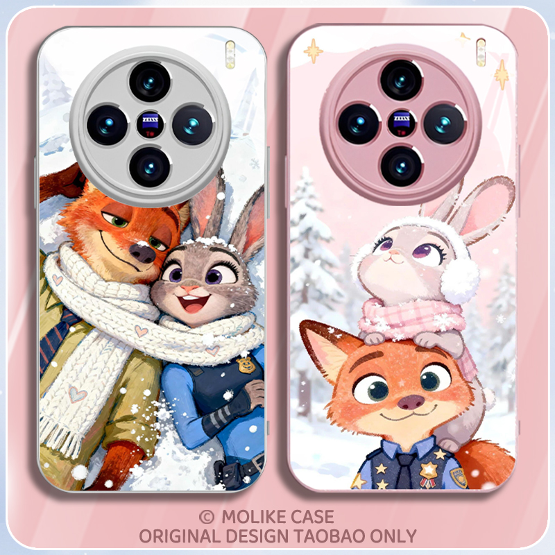 雪地尼克朱迪适用vivox300pro手机壳x200mini疯狂动物城x100s新款ultra玻璃x90情侣80卡通70男女60可爱50防摔