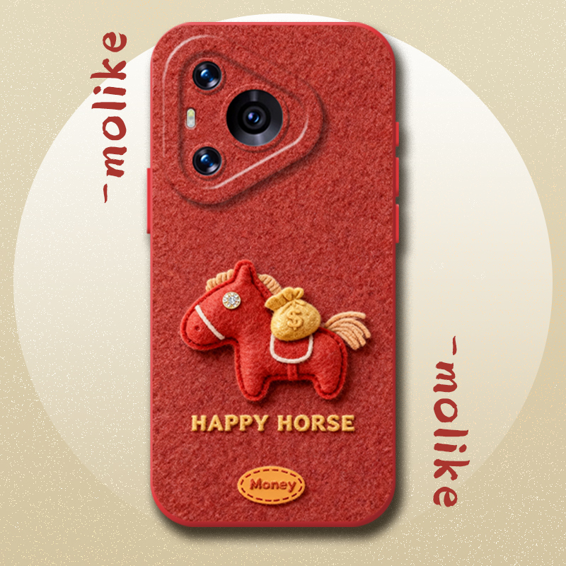 发财小马适用华为pura80手机壳mate70pro马年nova14新款13新年12荣耀400红色300本命年200/x60/50/magic8/7/6