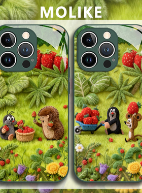 毛绒鼹鼠的故事适用华为pura80手机壳mate70pro玻璃nova14新款13绿色12荣耀400男300女200/x60/50/magic8/7/6