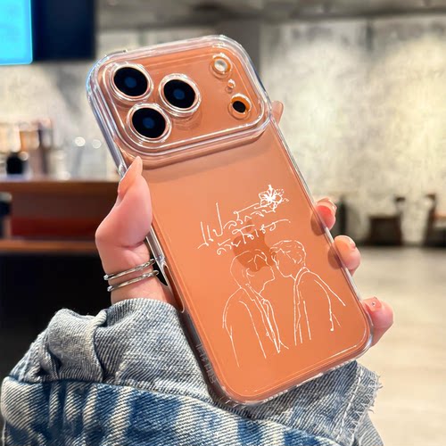 BKPP手绘签名适用苹果17手机壳iPhone16promax以爱15新款14同款13mini周边12简约11女生x个性xr套xs外8/7/air