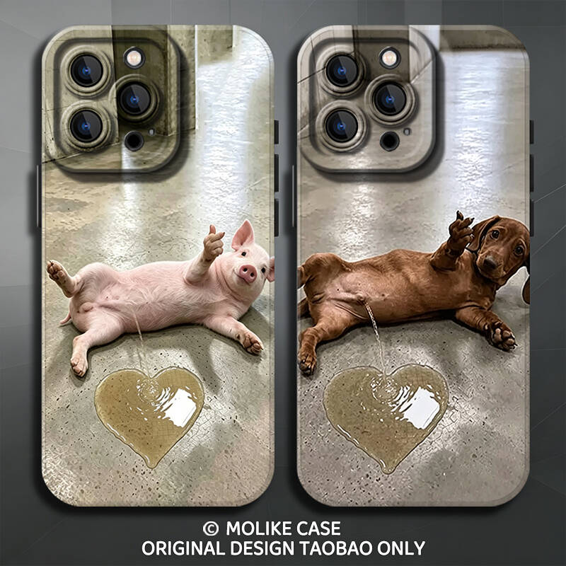 萌犬示爱适用苹果17promax手机壳iPhone16猪猪15新款14情侣13mini硅胶12恶搞11搞怪x趣味xr猎奇xs搞笑8小众7图片