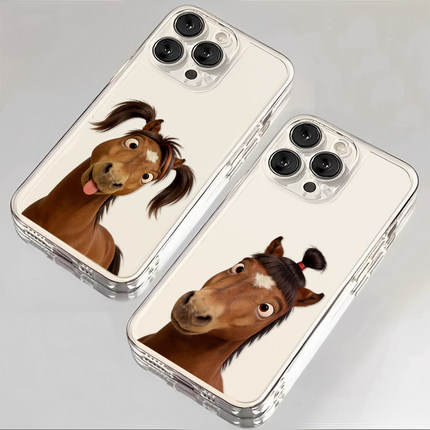 2026抽象搞怪马适用小米17promax手机壳15ultra马年14新款13红米k90本命年80透明70趣味60至尊版50/note12/11